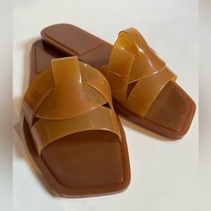 Zara Brown Jelly Slides Size 36 EU/ 6US